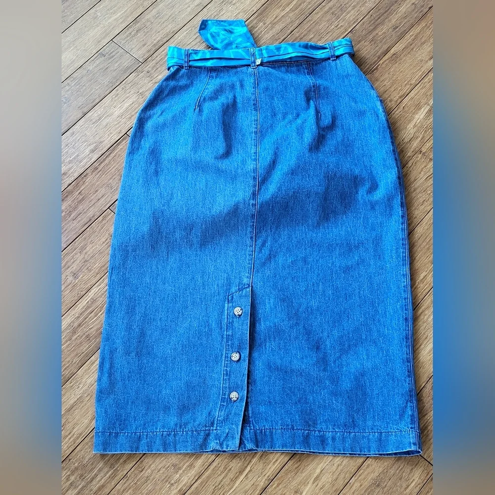 Gotcha Covered Vintage Midi Denim Skirt Large (Vtg Size 14)